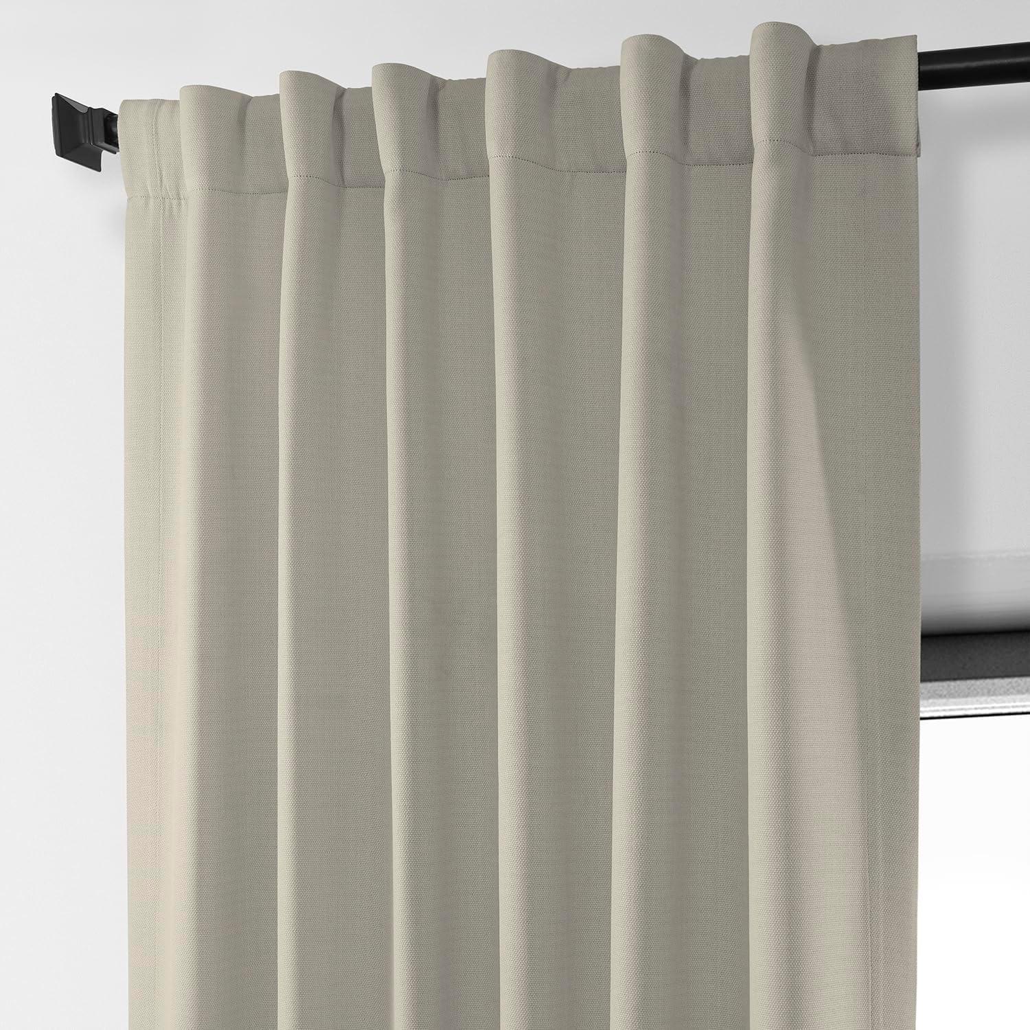 Birch Faux Linen Textured Room Darkening Curtains 108 Inches Long