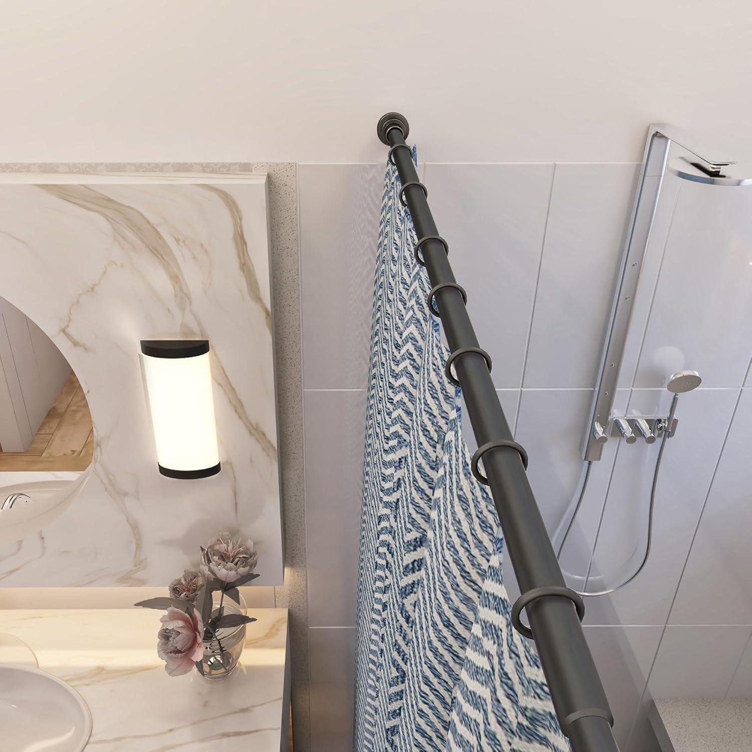 Design House Classic Adjustable Straight Tension Shower Curtain Rod for Bathroom