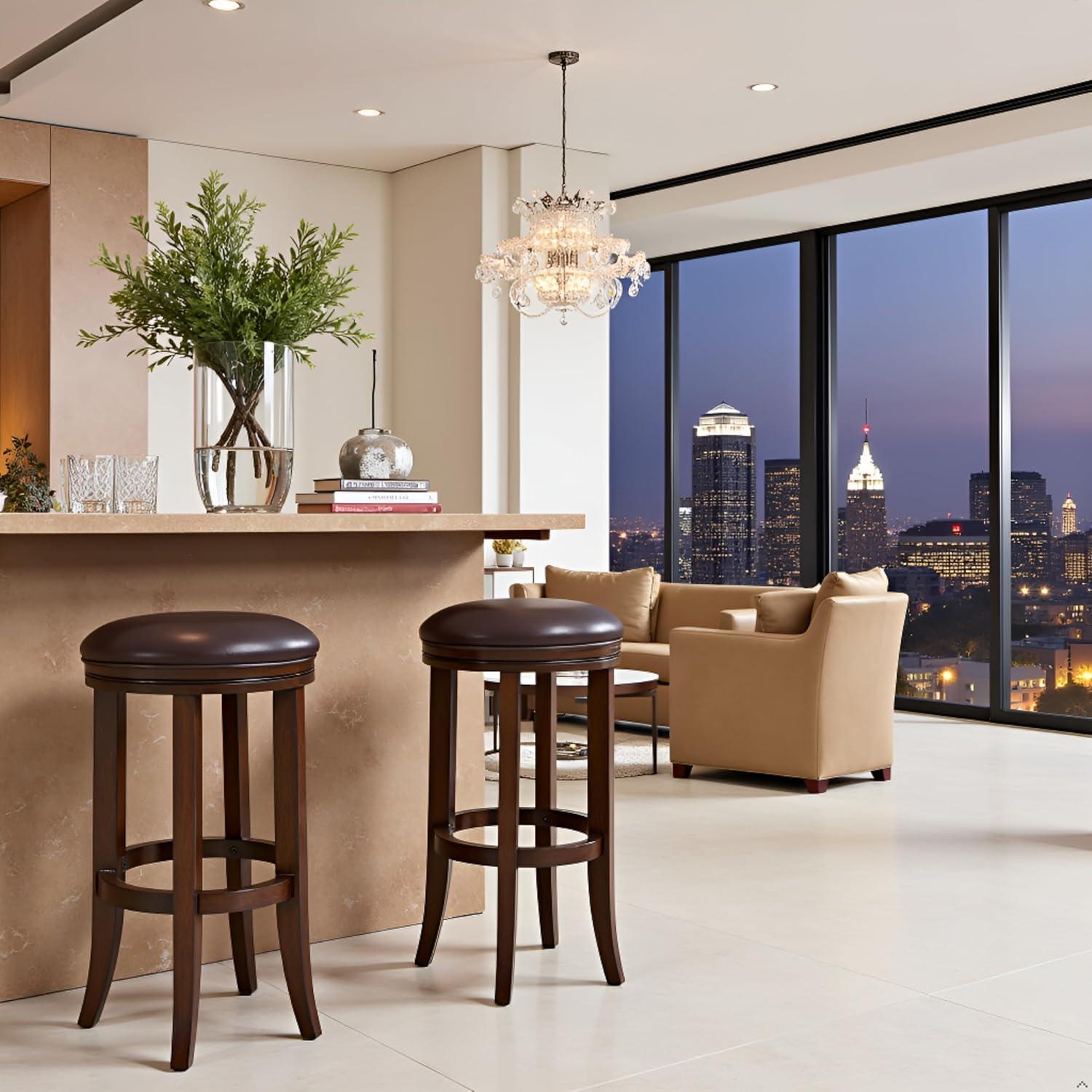 Natick Solid Rubber Wood Counter And Bar Stool