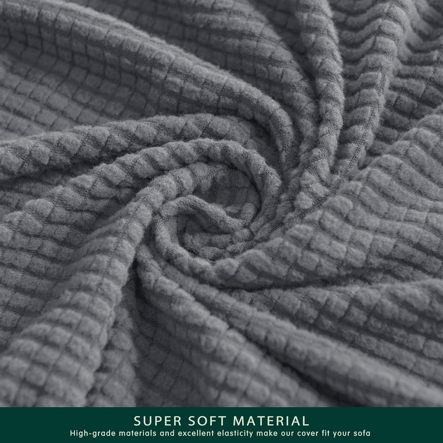 CHUN YI 7 Piece Couch Covers for 3 Cushion Couch Sofa Pet Friendly, 3 Seater Stretch Sofa Slipcover with Seperate Backrest and Cushion Covers, Furniture Protector for Dogs (Large, Light Grey)