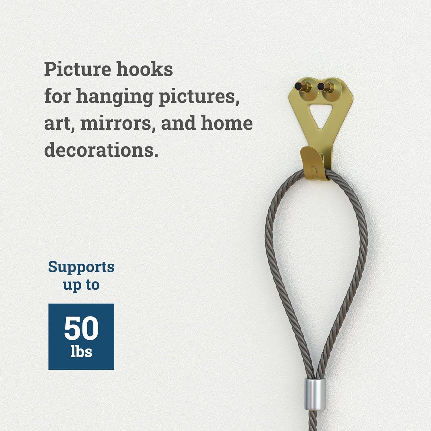 20 Pack 50 Hangers Hooks with , Heavy Duty Plaster Wall Pro Photo/Heavy Mirror Hanging Kit
