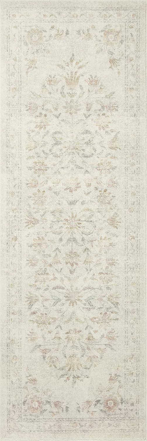 Yellow and Multicolor Floral Synthetic 2' x 5' Accent Rug