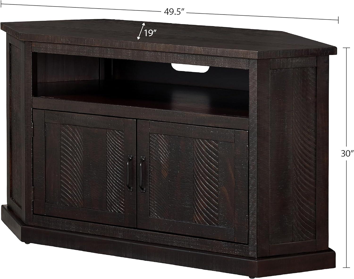 Martin Svensson Home Rustic Corner TV Stand for TVs up to 55", Espresso