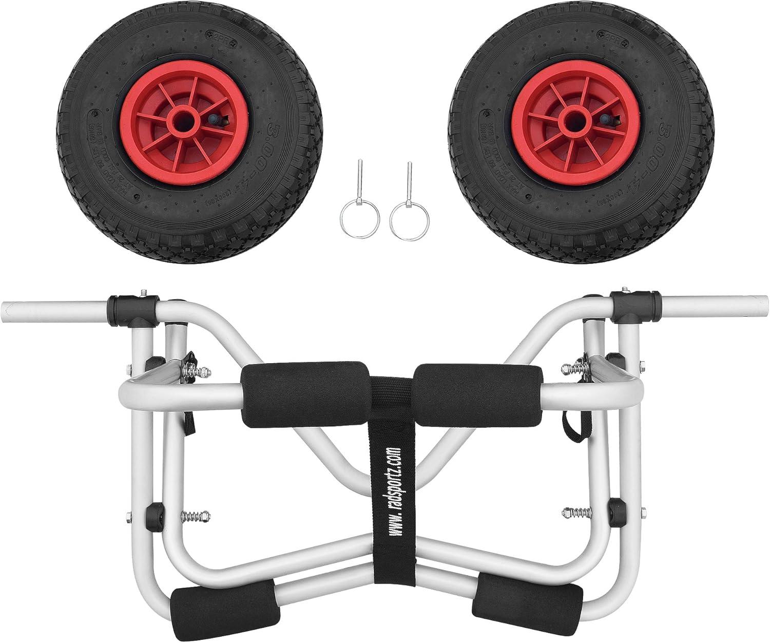 Silver Aluminum Folding Kayak Cart with Foam Cushions