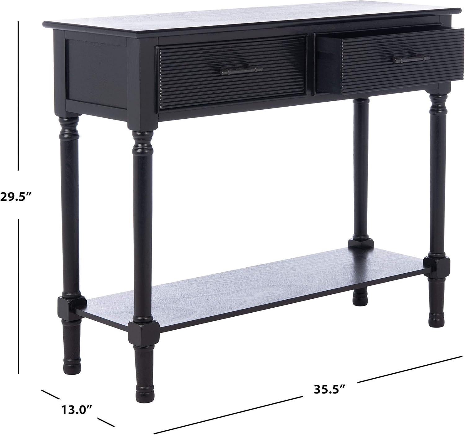 Ryder Black Striated 2-Drawer Console Table with Storage