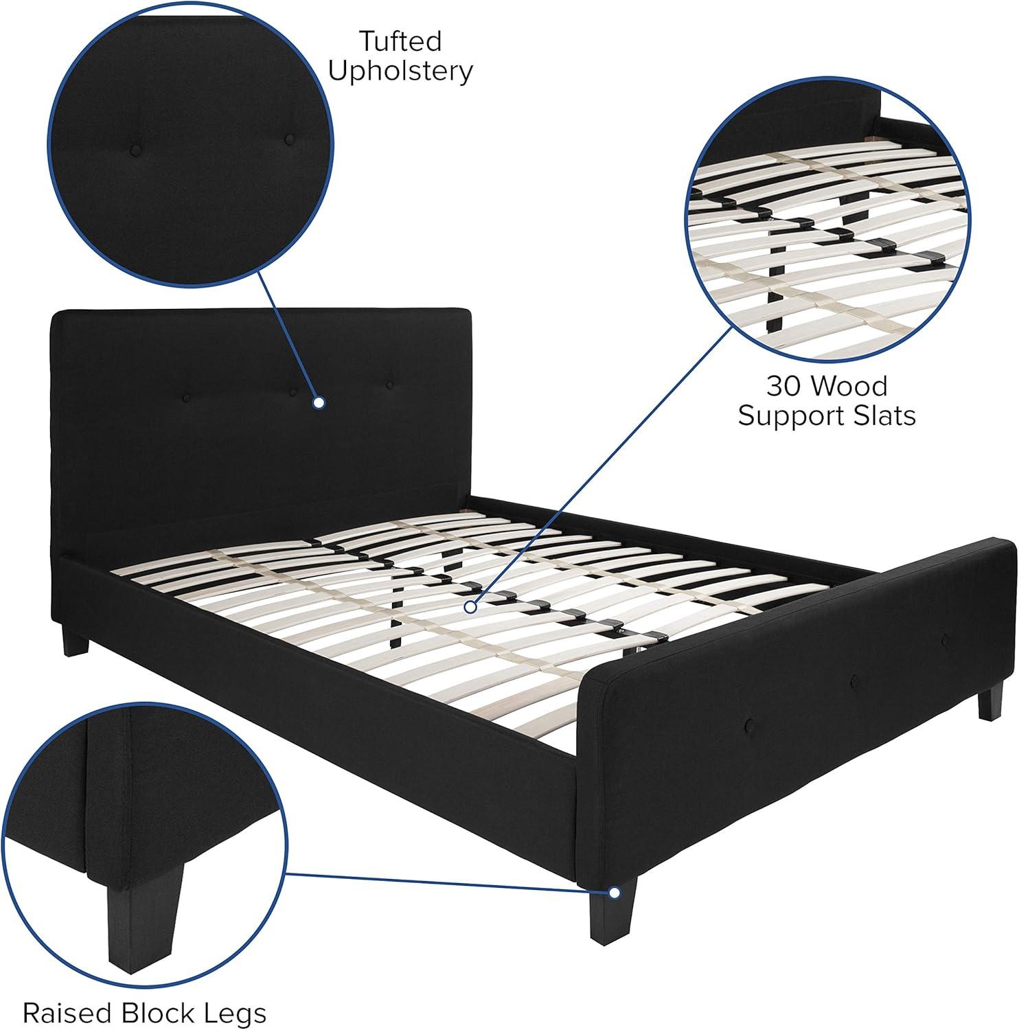 Flash Furniture Tribeca Queen Size Tufted Upholstered Platform Bed in Light Gray Fabric