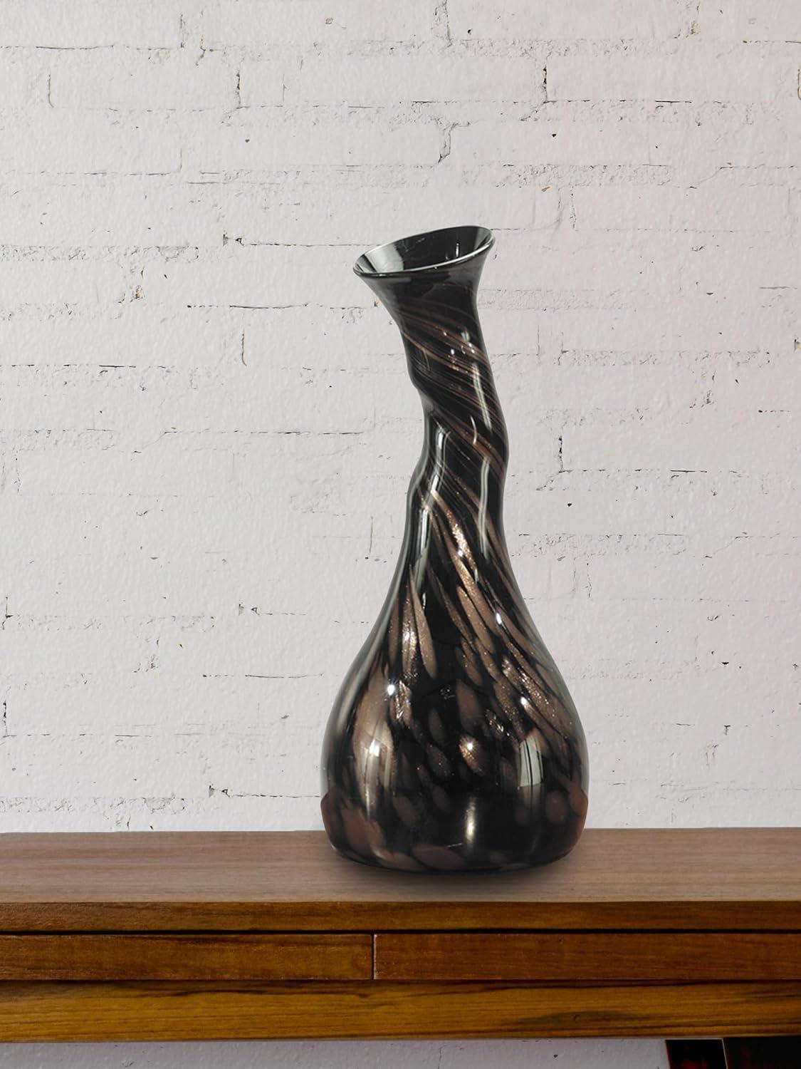 Springdale 15.75"H Twisted Gourd Hand Blown Art Glass Vase