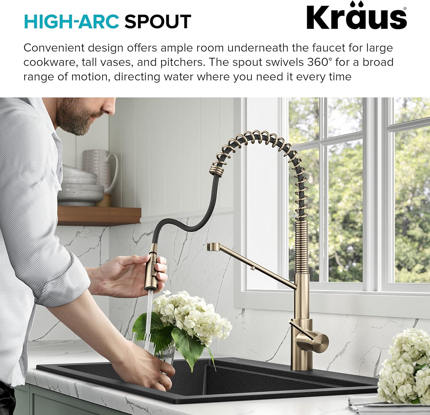 Oletto 2-in-1 Pull-Down Single Handle Kitchen Faucet