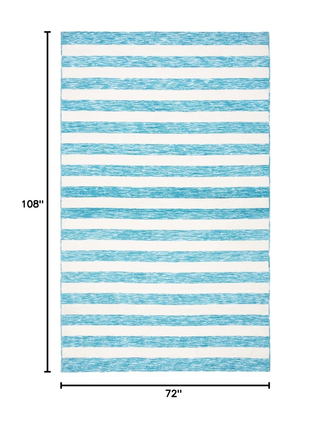 Easy Care ECR115 Power Loomed Machine Washable Indoor Area Rug - Blue/Ivory - 6'x9' - Safavieh