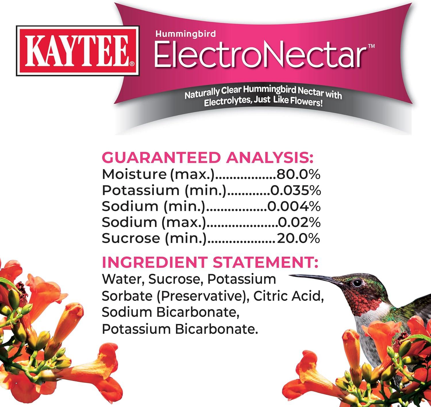 Kaytee Hummingbird ElectroNectar Wild Bird Food, Ready to Use - 64 Ounces
