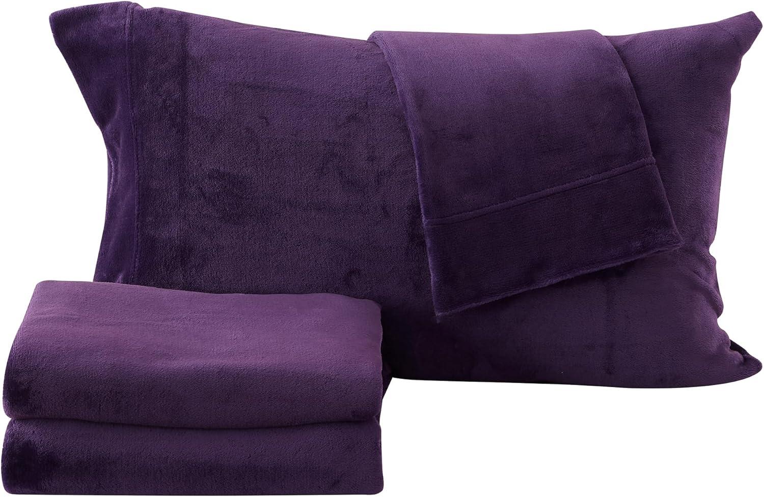 Solid Velvet Plush Fleece Sheet Set - Great Bay Home