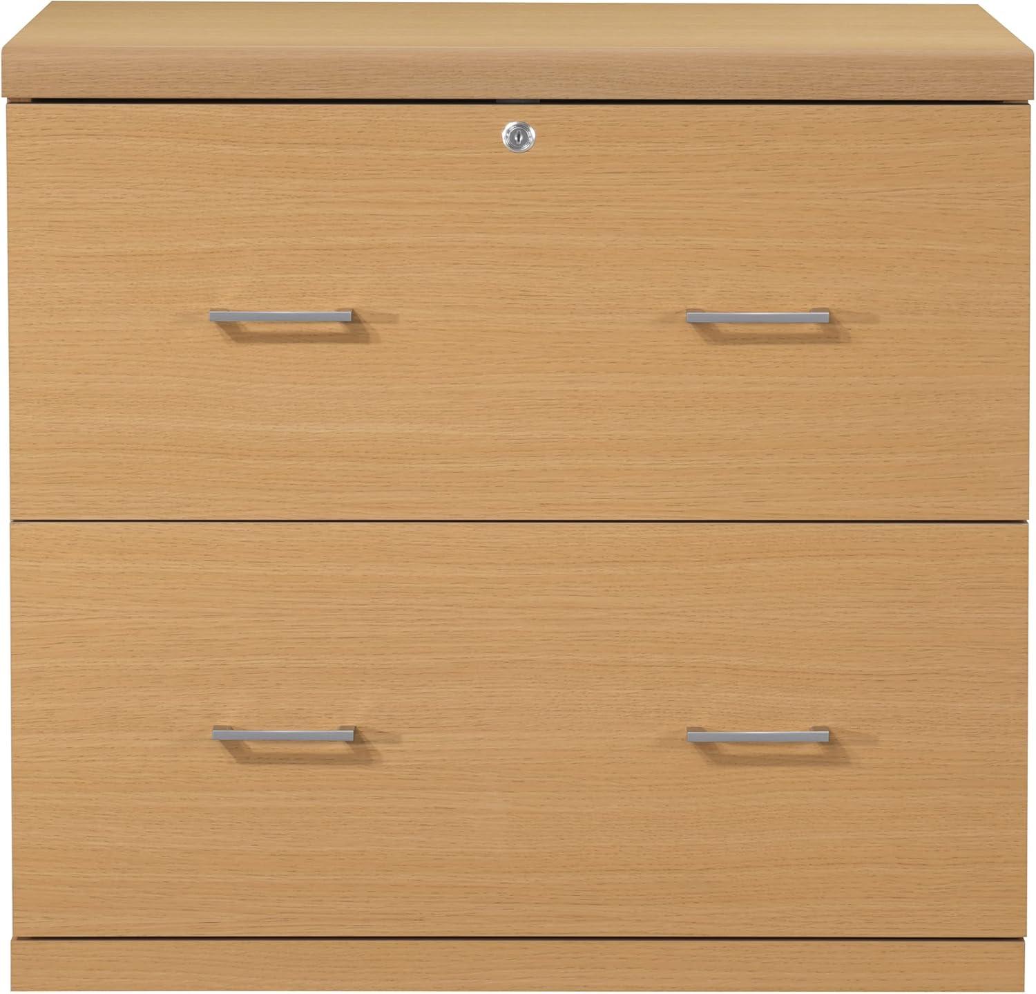 Alpine 2-Drawer Engineered Wood Lateral File with Lockdowel  in Natural Finish