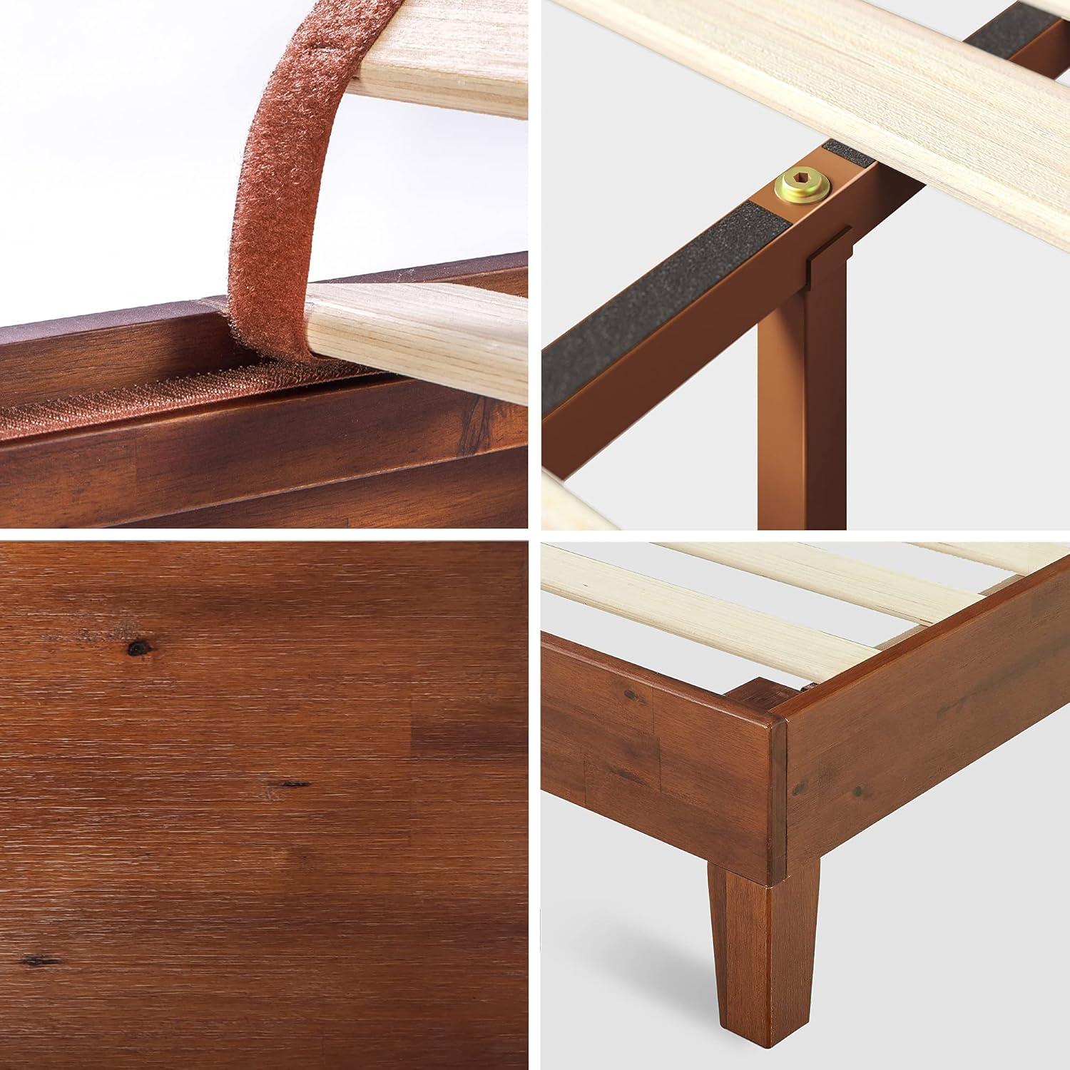 Cherry Queen Wood Frame Platform Bed with Slats