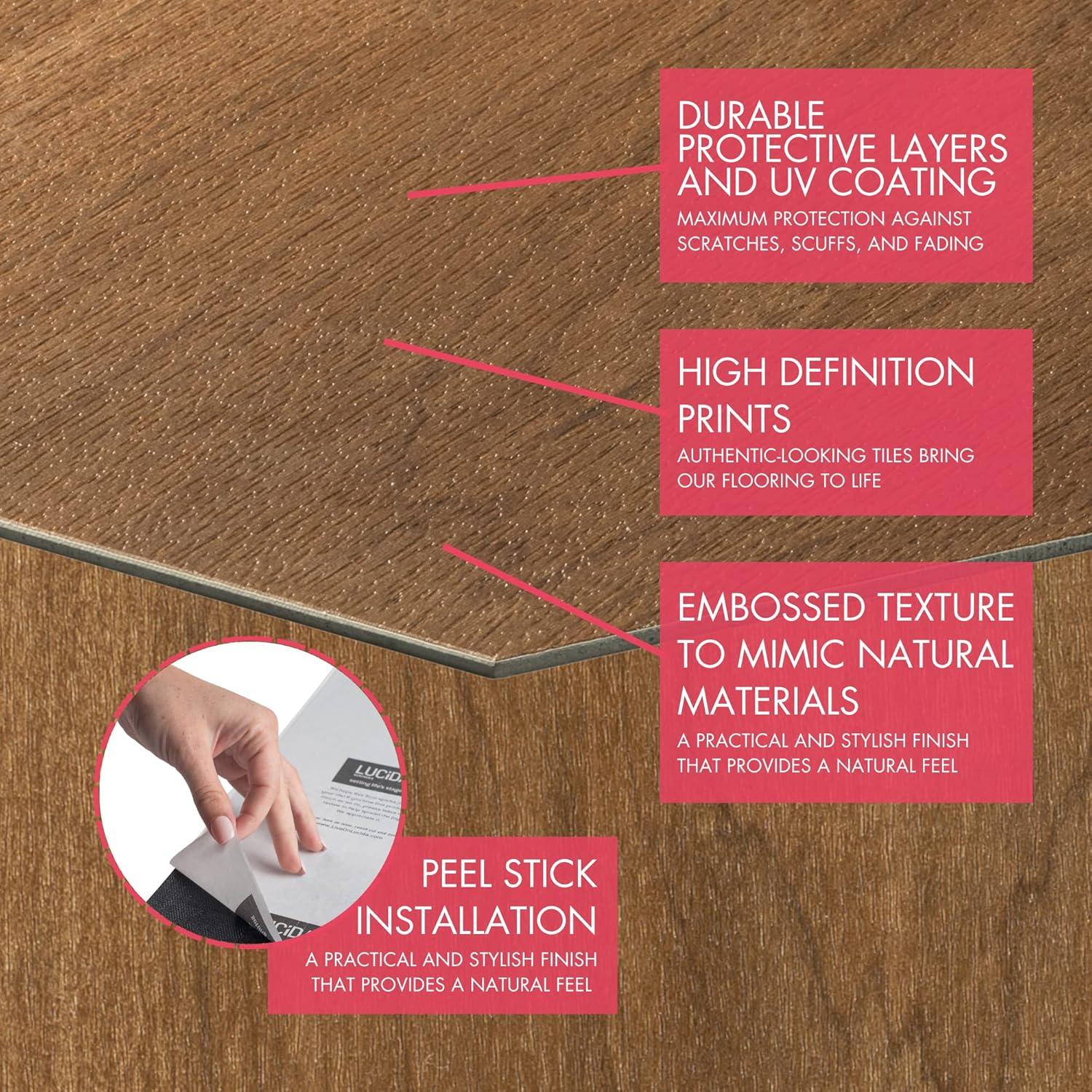BaseCore HEX 12mil x 5.75" W Peel and Stick Vinyl Plank Flooring