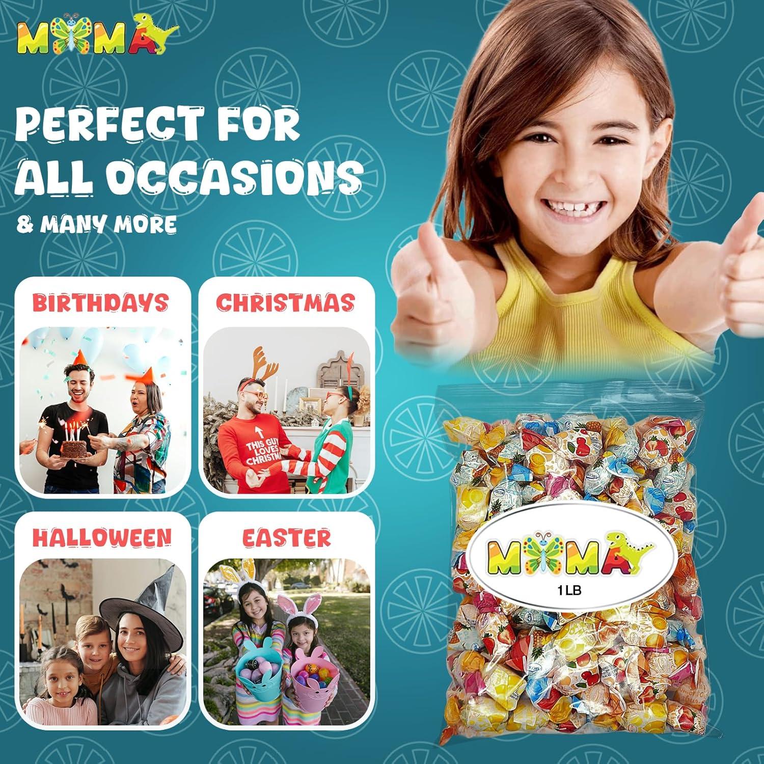 Arcor Fruit Filled Hard Candy - 2 Pound Bag - Bulk Bon Bons Candy with Pineapple, Strawberry, Orange, Cherry, and Lemon Flavors - Individually Wrapped Assorted Fruit Candy