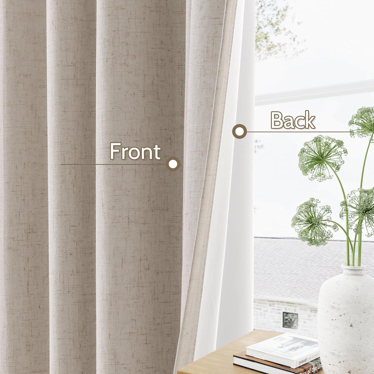 Hokku Designs Warm Taupe Curtain 96 Inches Long For Bedroom/Living Room Thermal Insulated Blackout Back Tab And Rod Pocket Dining Room Curtains Drapes 2 Panels - Taupe Tan,W52 X L96