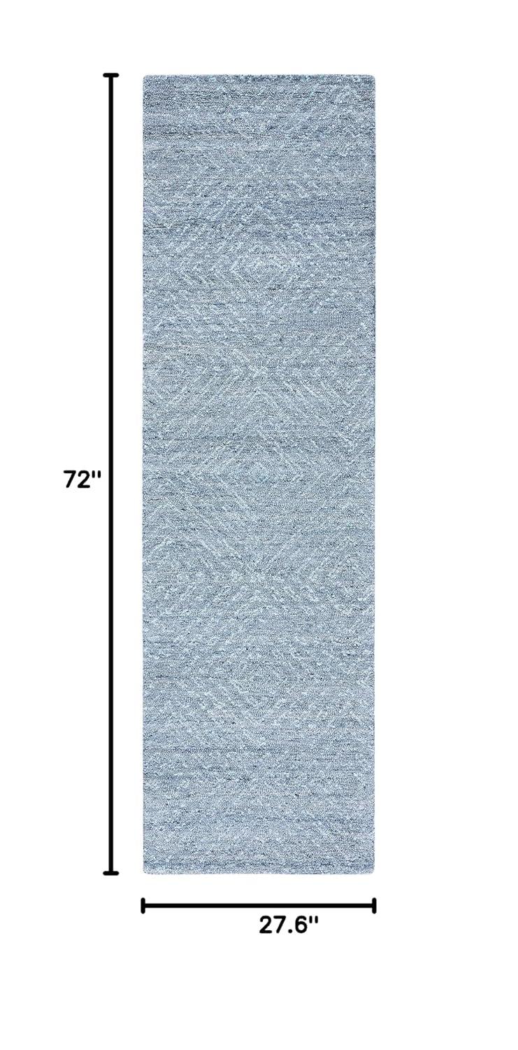 Abstract ABT146 Handmade Indoor Runner - Blue - 2'-3"x6' - Safavieh