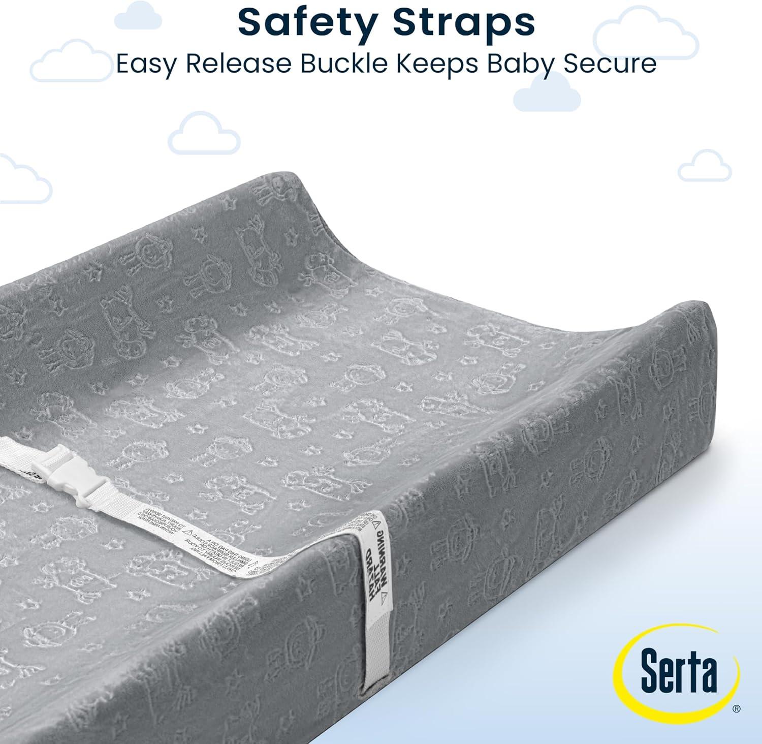 Serta Perfect Sleeper Changing Pad with Plush Cover - Gray