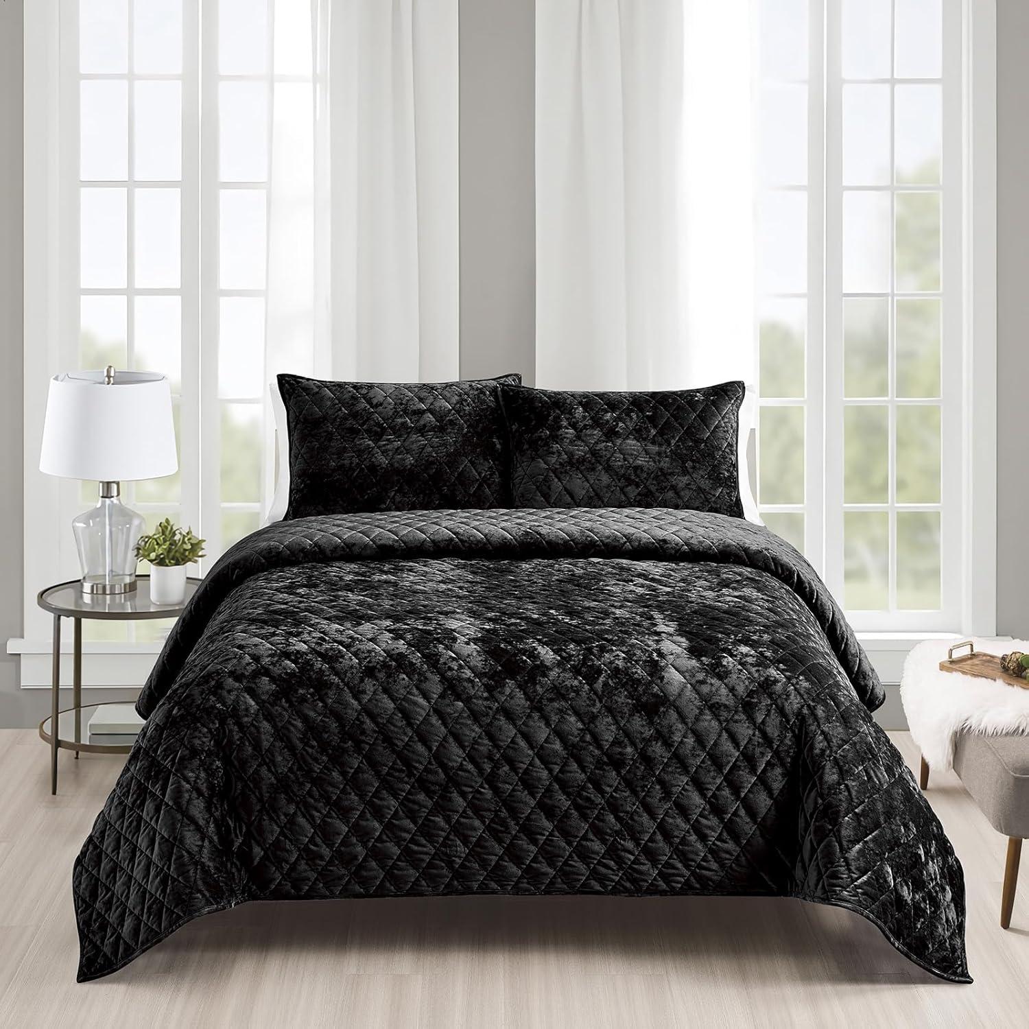 Royal Velvet Diamond Velvet Quilt Set