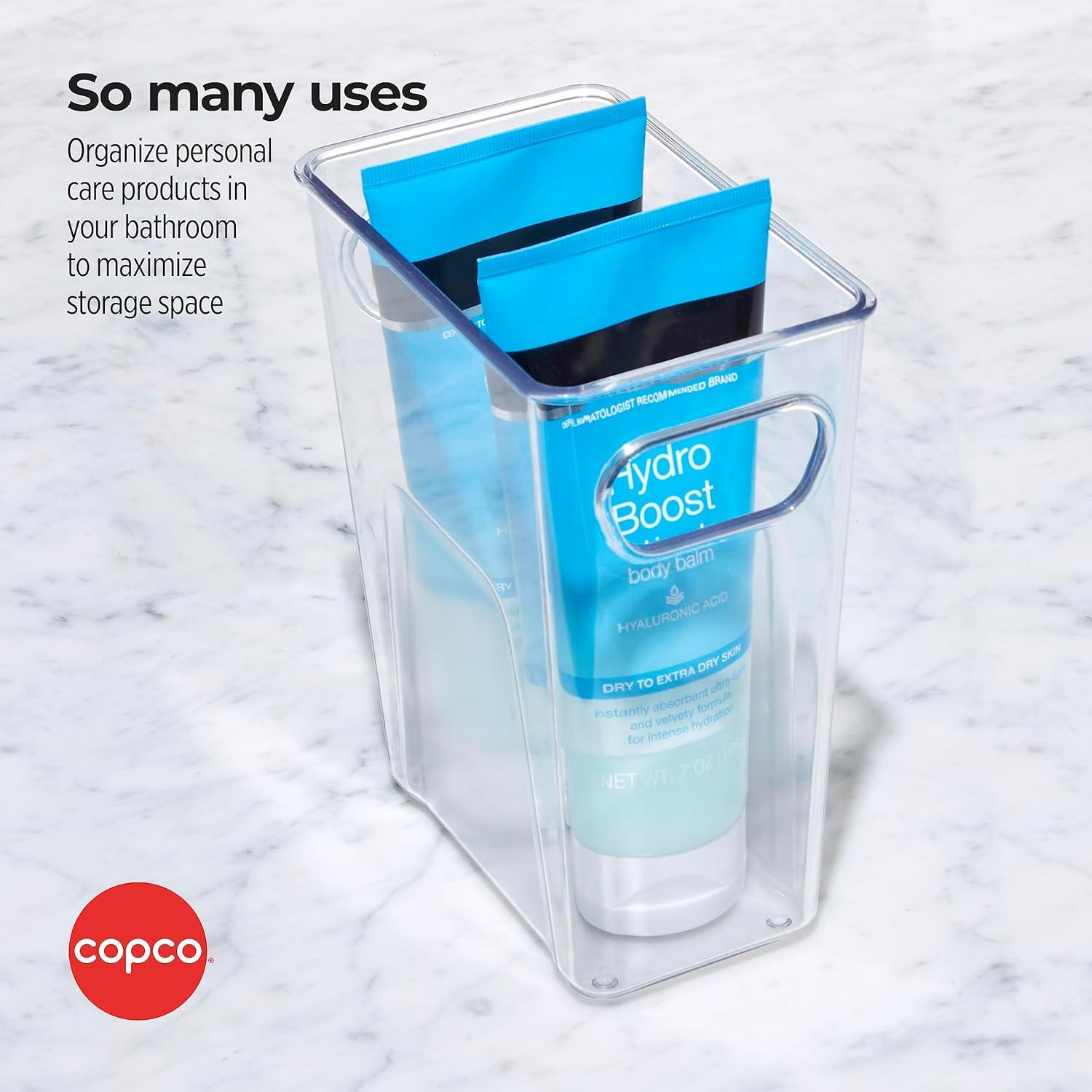 Copco Mini Tall Storage Bin, Clear, 5.5 x 3.5 x 7 Inch