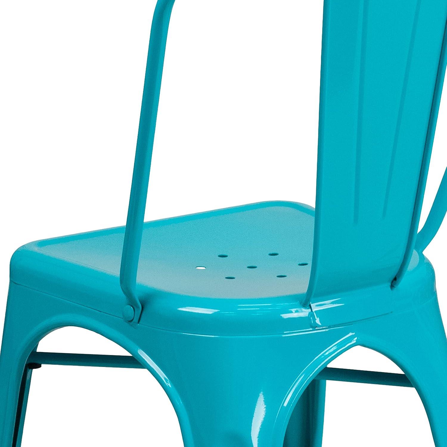 Flash Furniture Peterson Armless Metal Indoor-Outdoor Stackable Dining Chair (Set of 4)