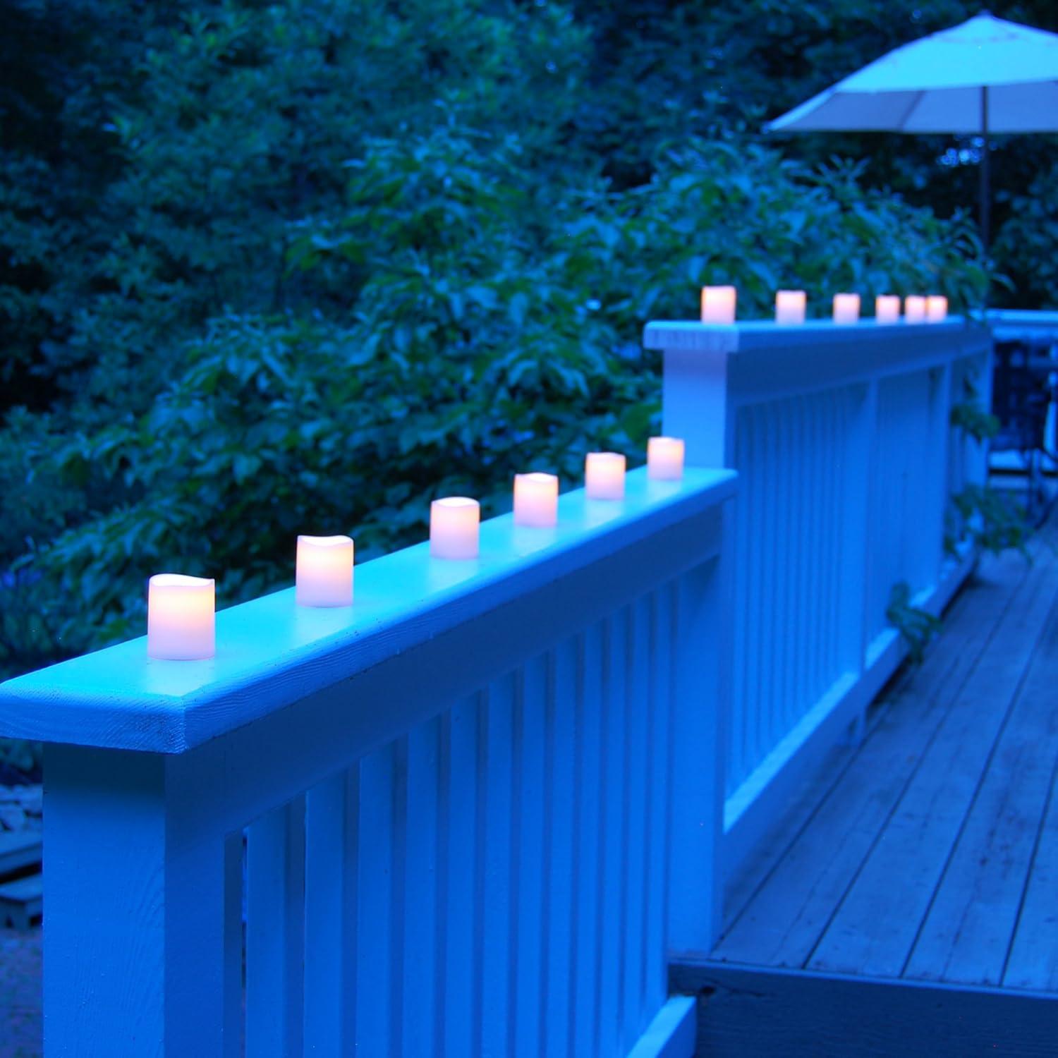 LumaBase Battery Operated LED Mini Pillar Candles - Set of 6