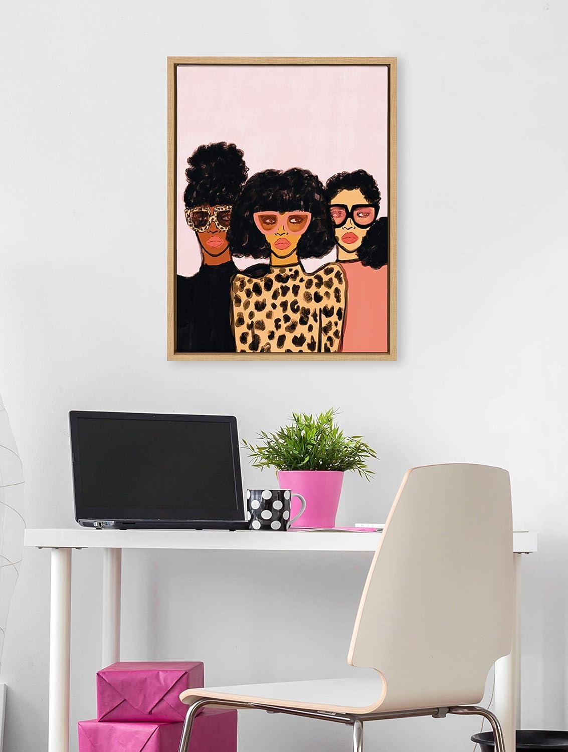 18" x 24" Sylvie Shade Squad By Kendra Dandy Framed Wall Canvas Natural - Kate & Laurel All Things Decor