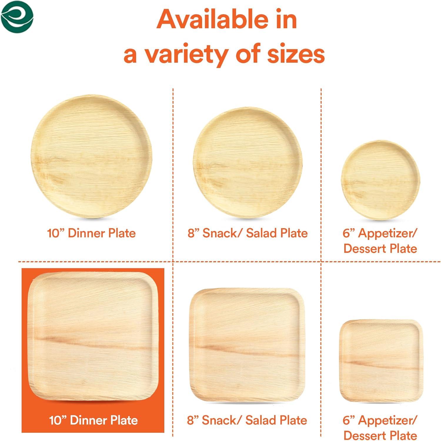 Ecosoul Home - Palm Leaf Plates 8 In Sqr - Case Of 8-20 Ct