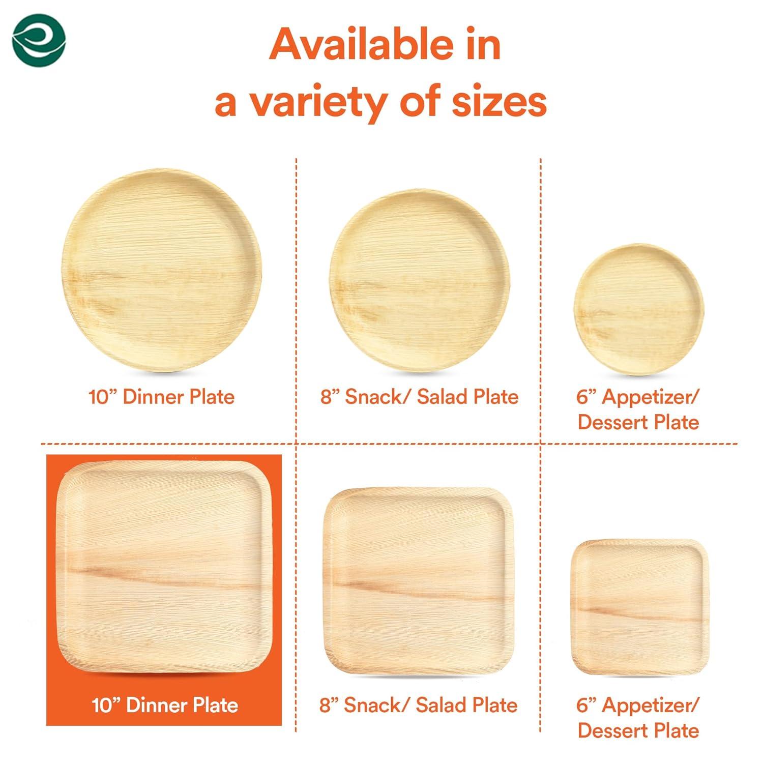 Ecosoul Home - Palm Leaf Plates 8 In Sqr - Case Of 8-20 Ct