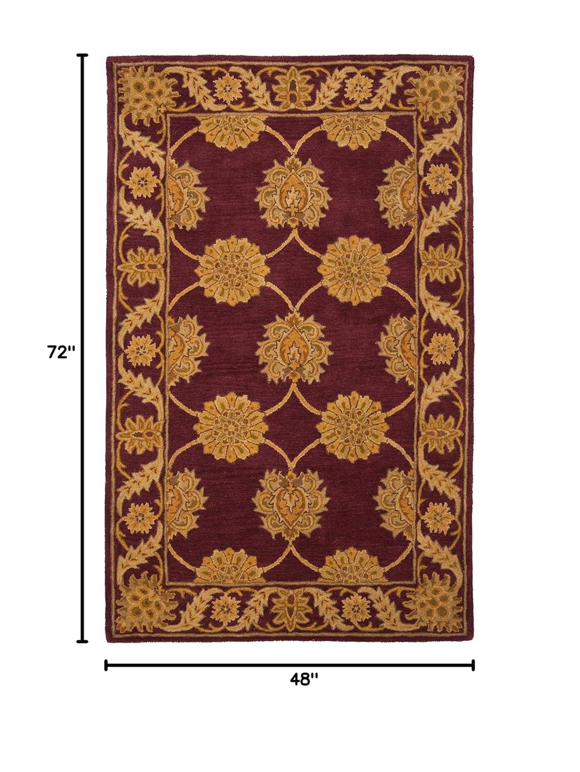 Heritage HG314 Handmade Area Rug - 4'x6' - Black - Safavieh