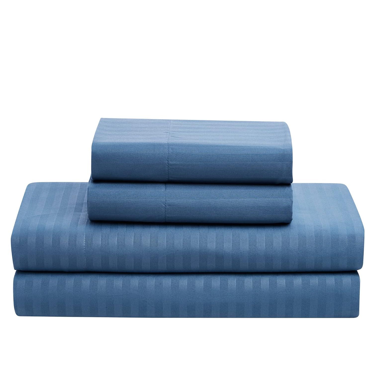 Sweet Home Collection Dobby Stripe Embossed Bed In a Bag Comforter Set