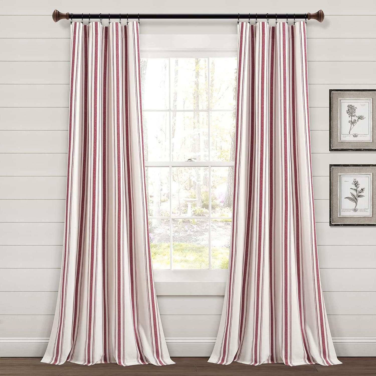 Cotton Blend Semi Sheer Curtain Pair