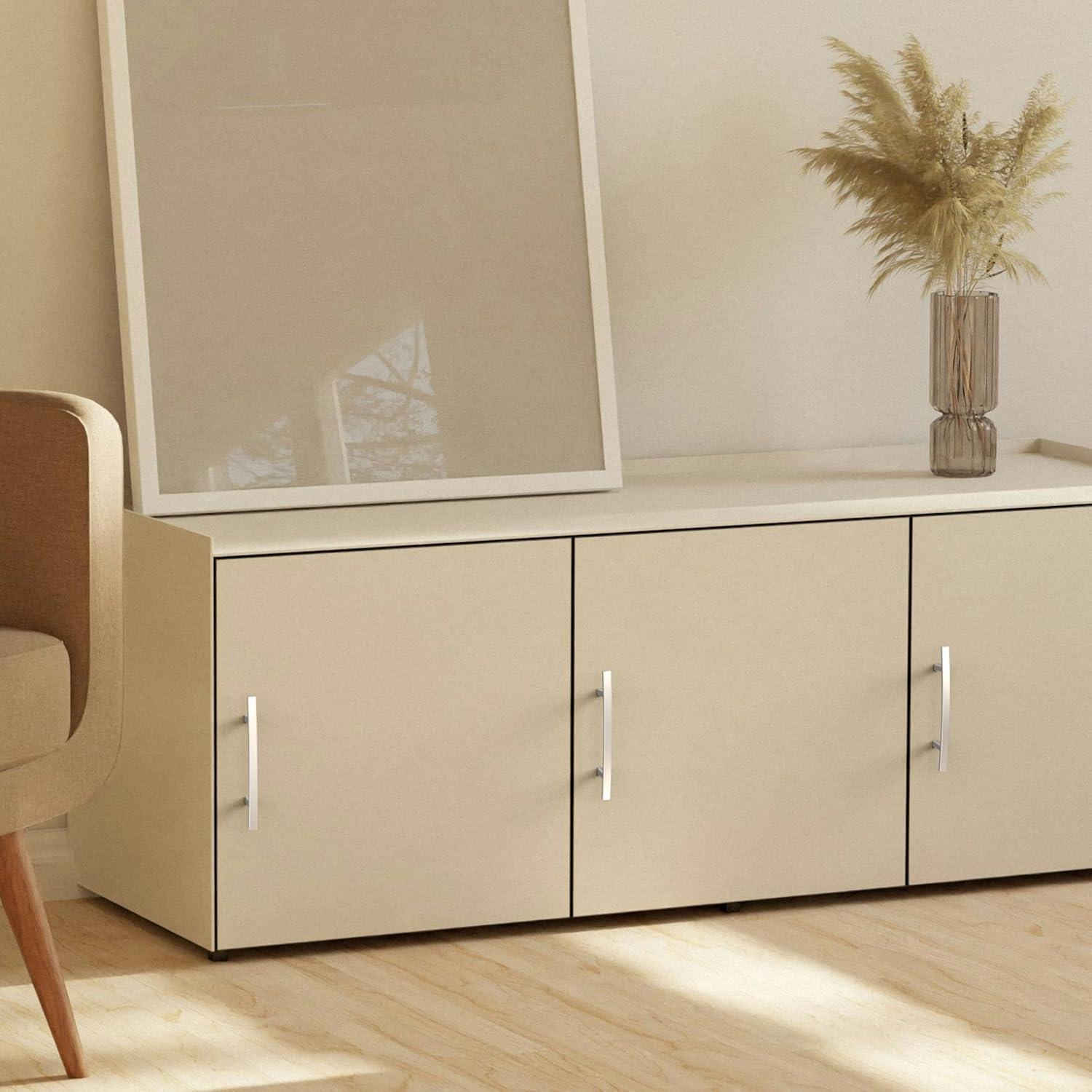 Satin Nickel 6.14" Modern Curved Bar Cabinet Pull