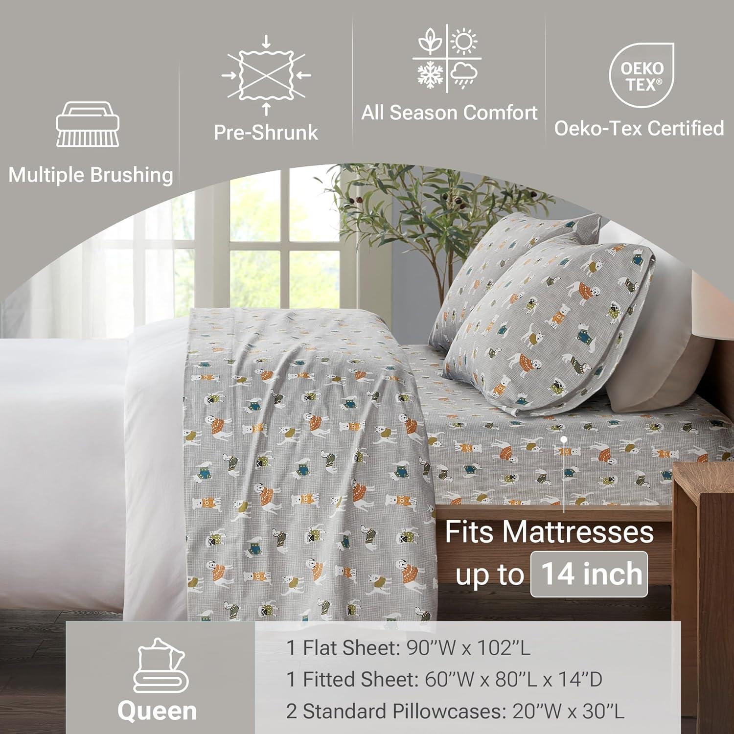 True North by Sleep Philosophy Cozy Cotton Flannel Printed Sheet Set