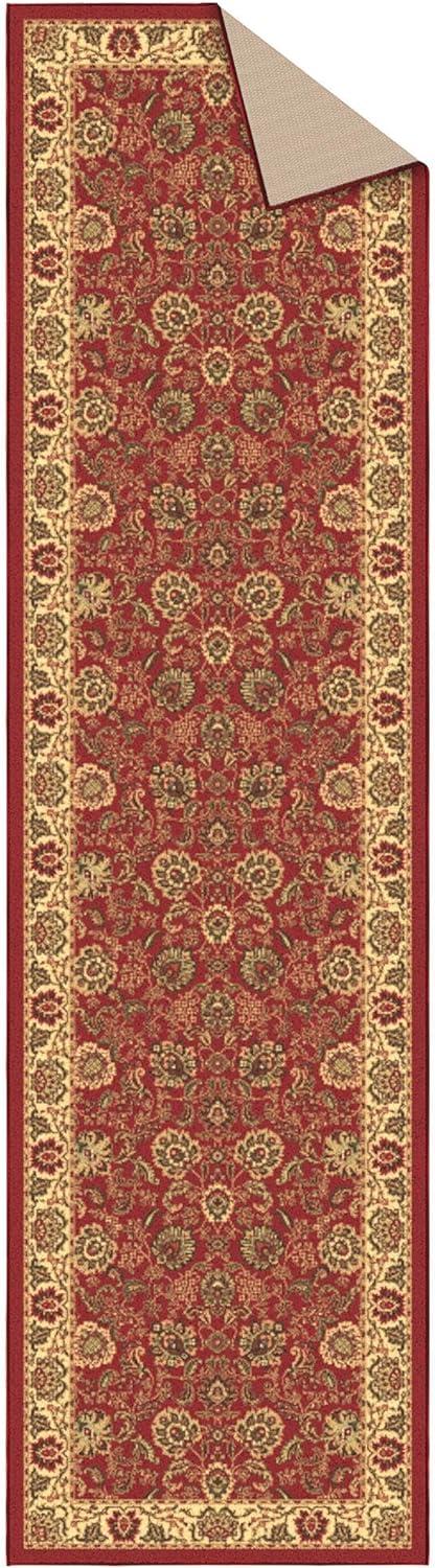 Ottohome Machine Washable Non-Slip Traditional Area Rug For Living Room, Hallway Runner, Entryway Rug