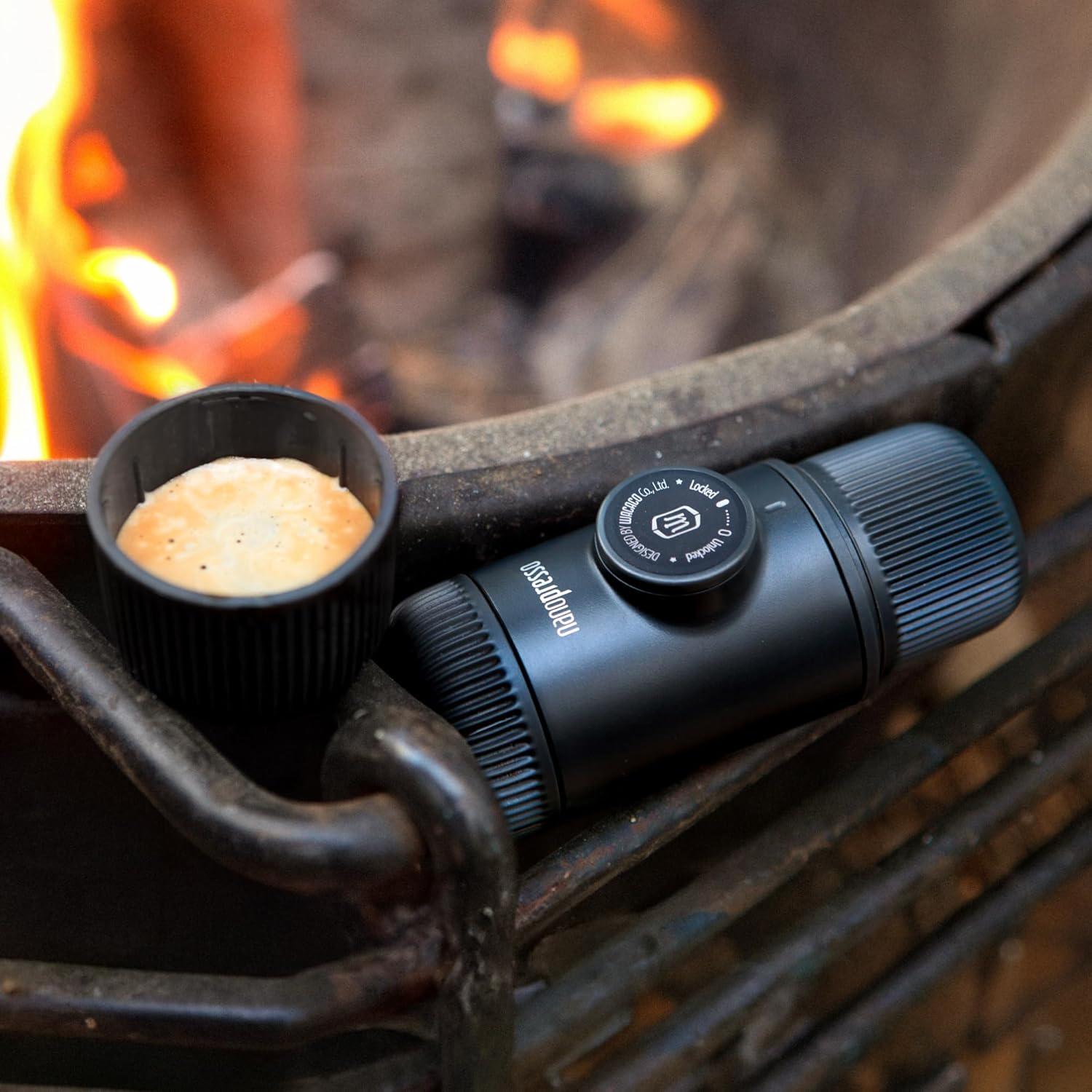 Wacaco Nanopresso Portable Espresso Maker, Upgrade Version of Minipresso, 18 Bar Pressure, Small Travel New Coffee Maker, Manually Operated. Perfect for Kitchen and Office