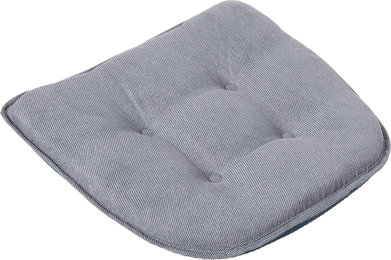 Gray Polyester Non-Slip U-Shaped Chair Cushions, Set of 2