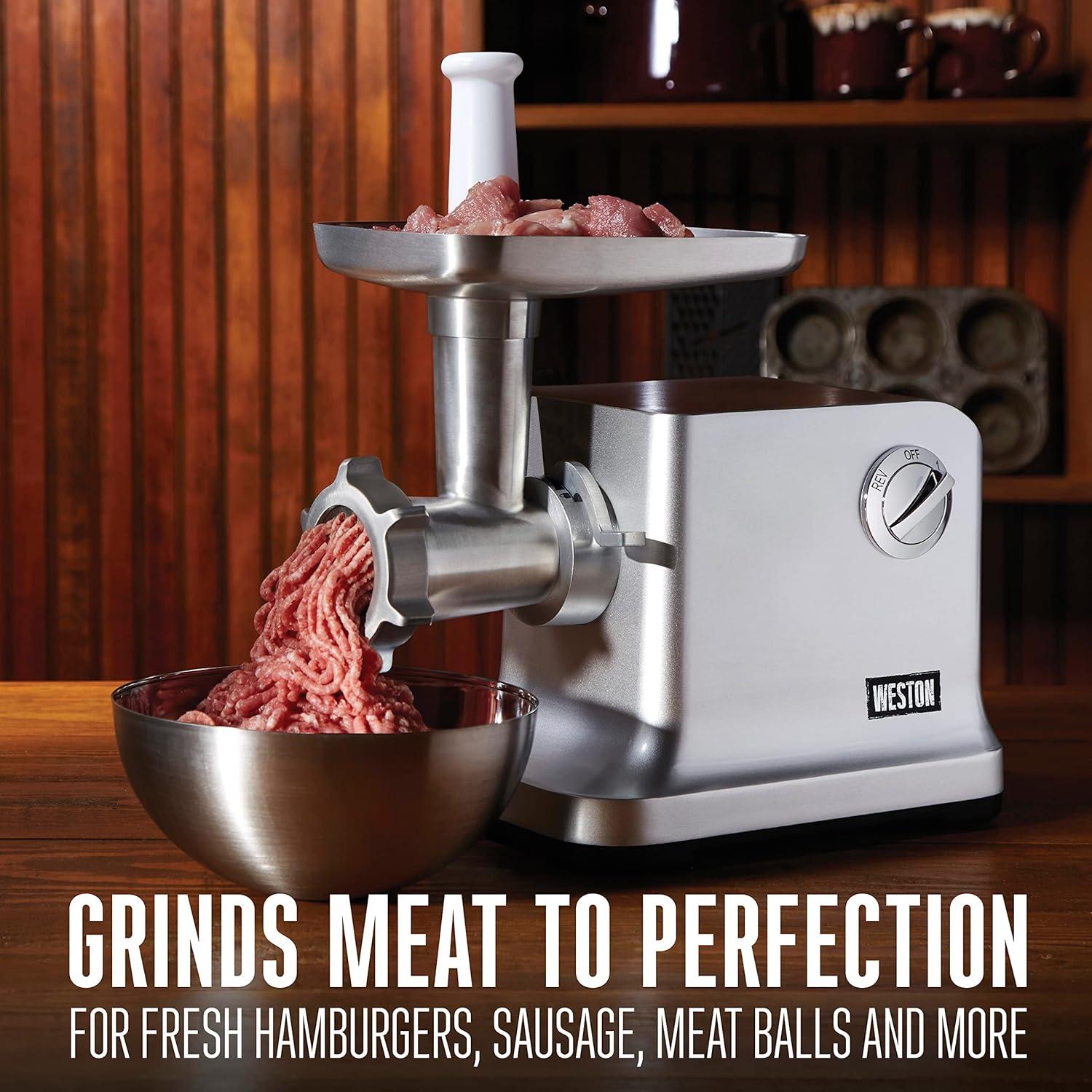 Weston Weston #12 Electric Meat Grinder & Sausage Stuffer with Powerful 750 Watt, 1 hp Motor