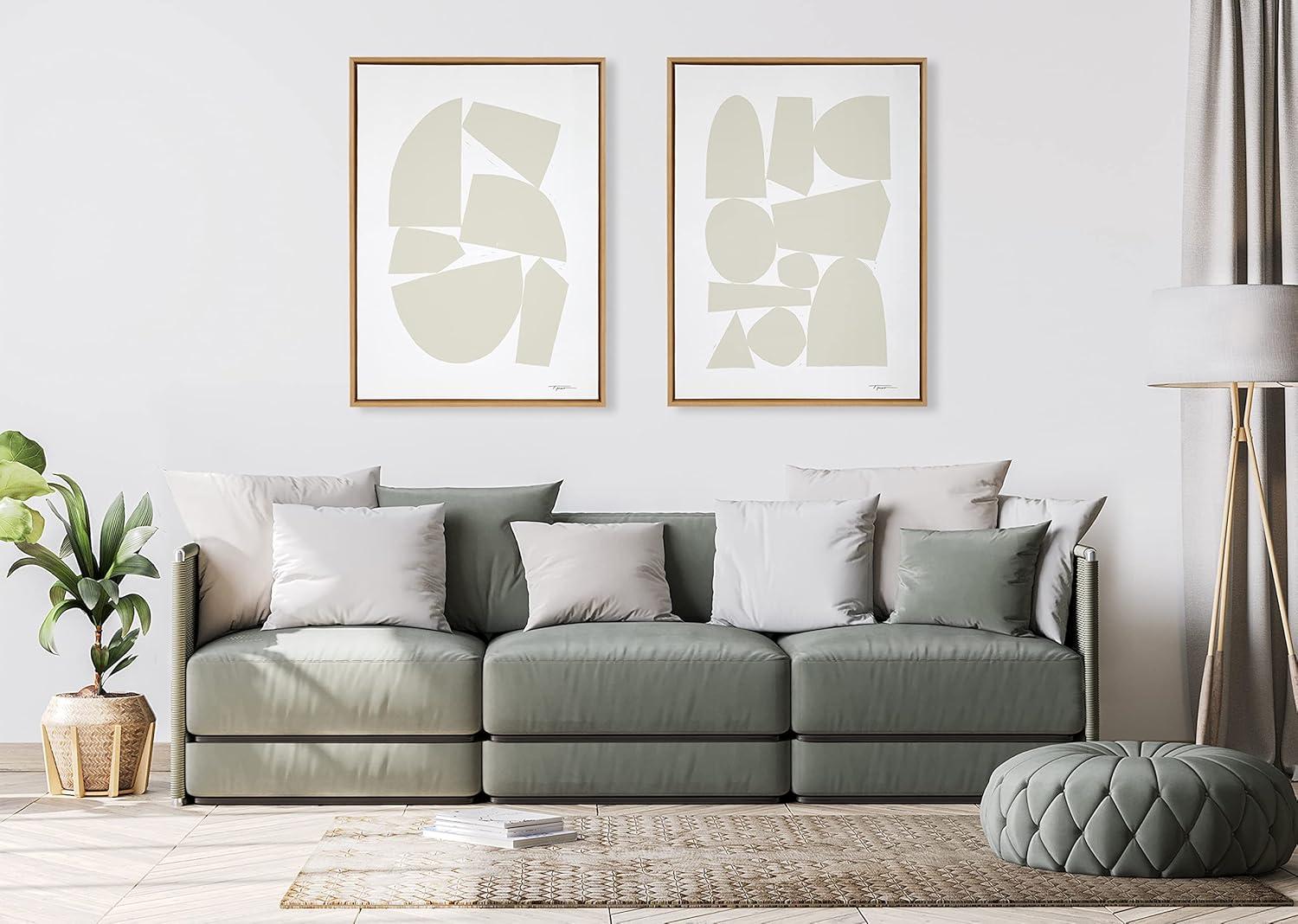 Kate and Laurel Sylvie Constructed I Neutral Framed Canvas by Statement Goods