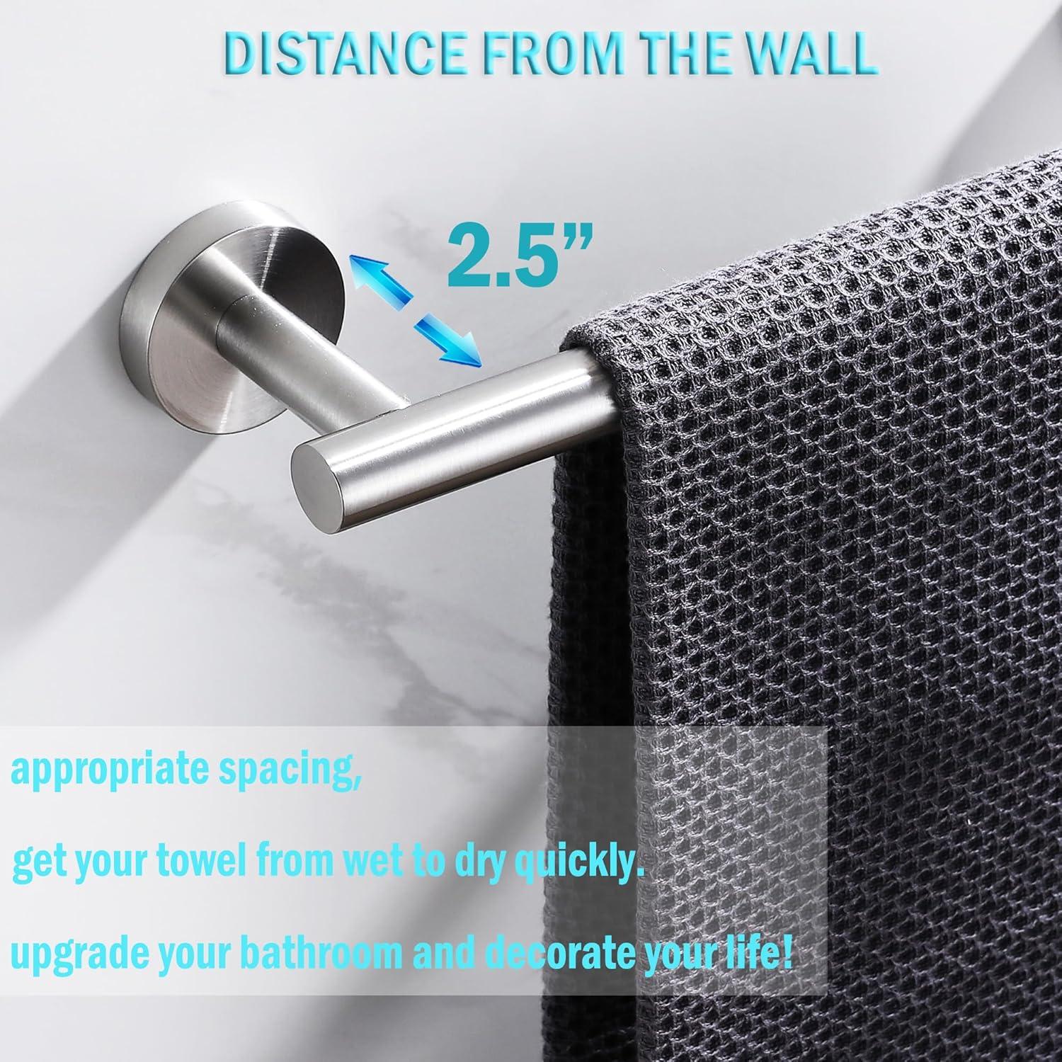 SUS 304 Stainless Steel Bathroom Double Towel Bar, Wall Mount Towel Holder For Bathroom