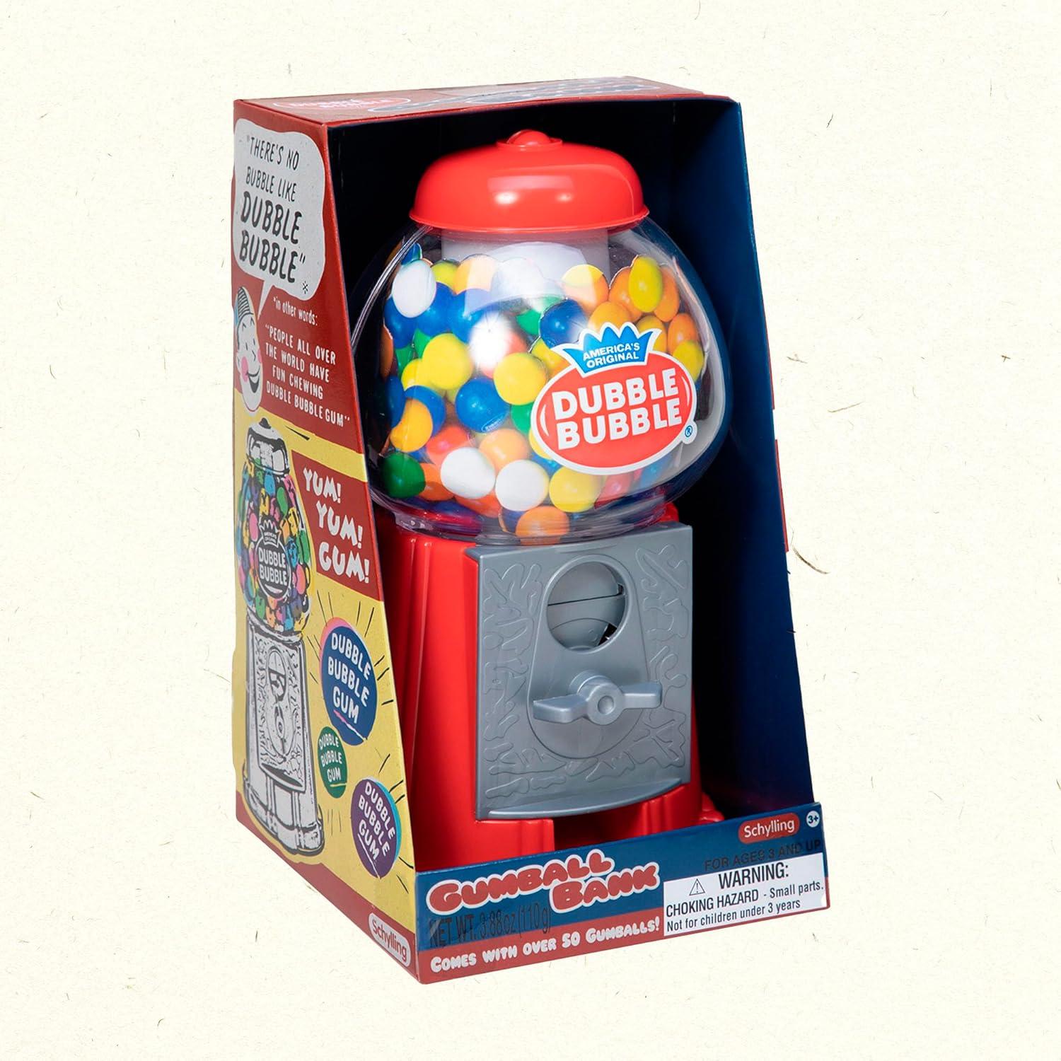 Schylling Dubble Bubble Classic Gumball Machine with Assorted Bubble Gum – Fun Candy Dispenser for Kids & Adults