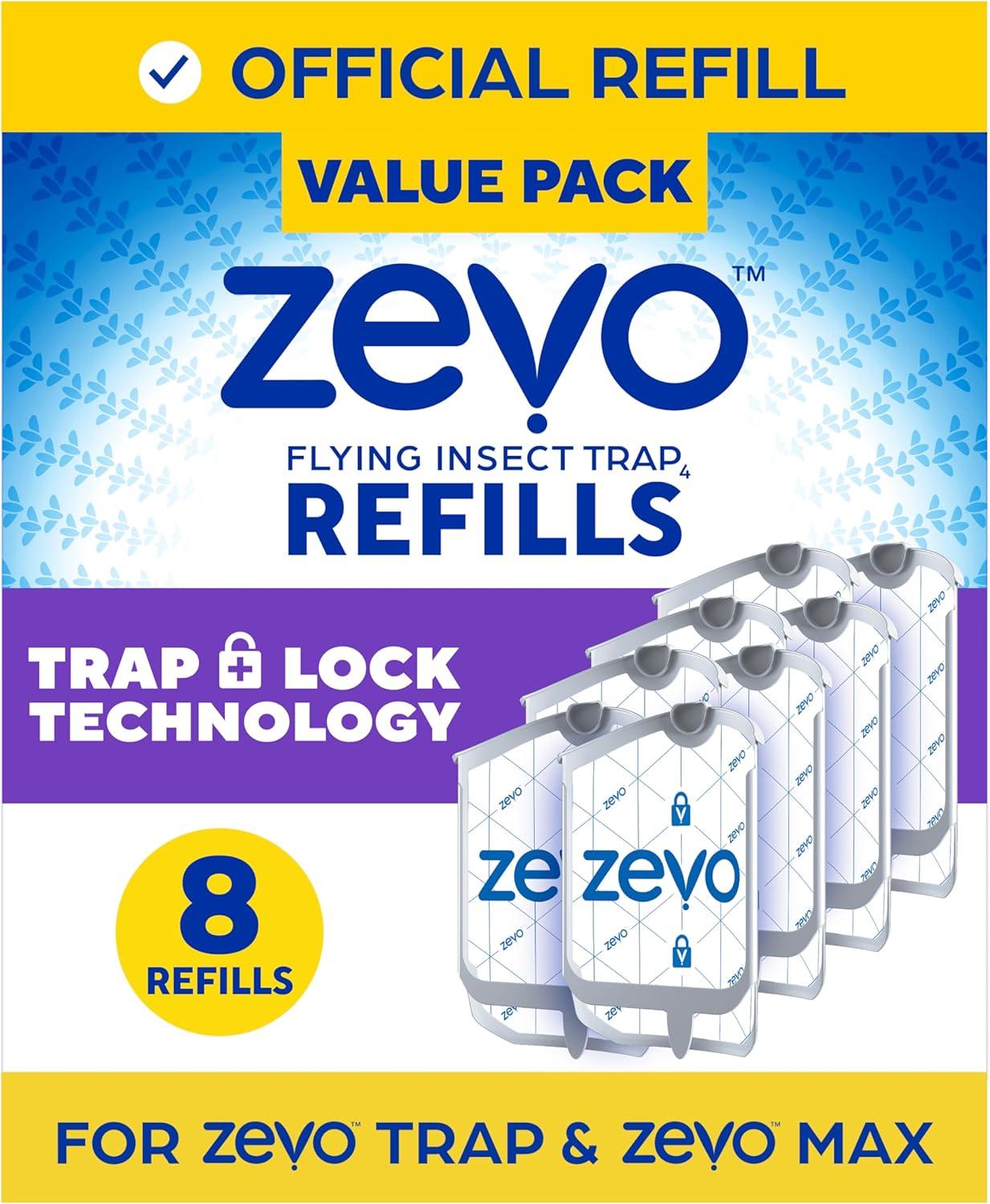 Zevo Flying Insect Trap, Fly Trap Captures Houseflies, Fruit Flies, and Gnats 1 Plug-in Base + 1 Cartridge