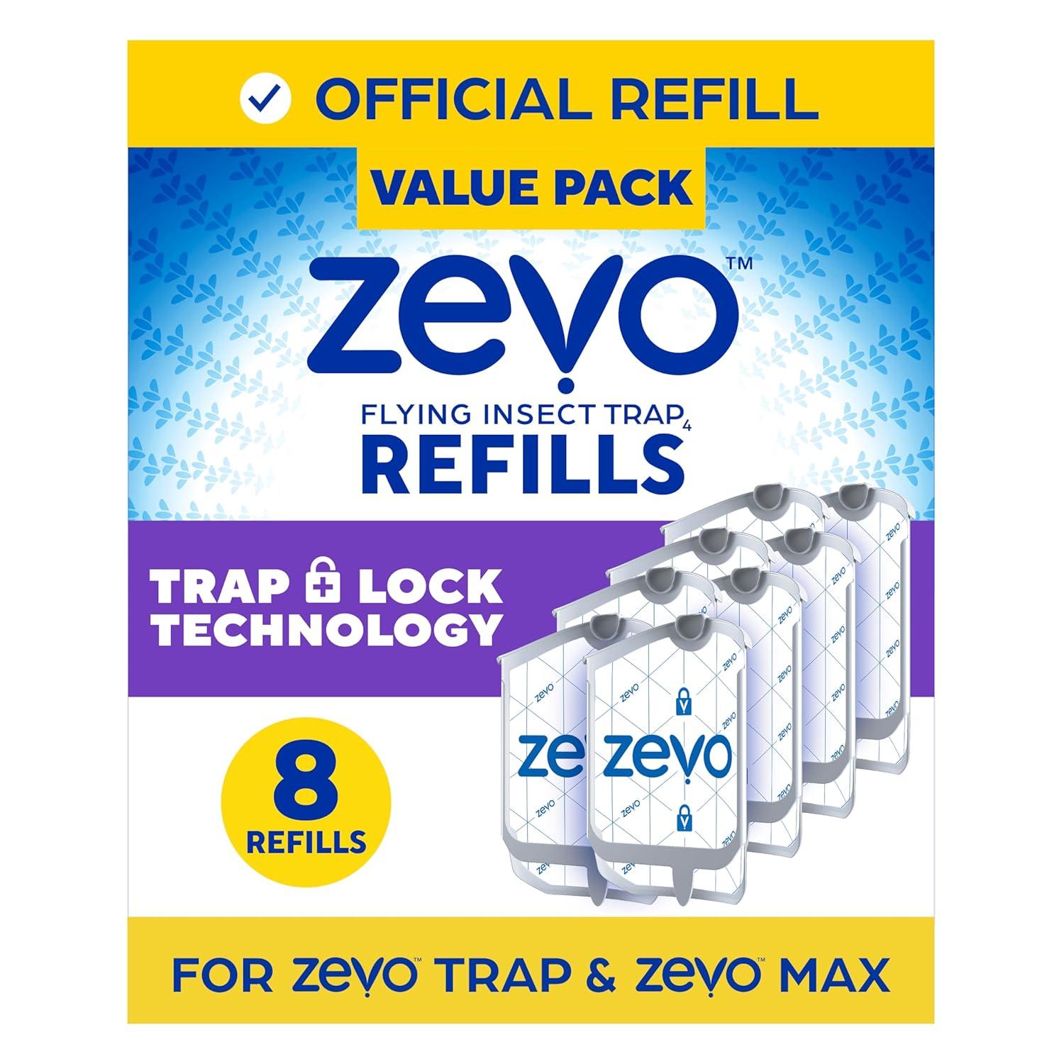 Zevo Flying Insect Trap, Fly Trap Captures Houseflies, Fruit Flies, and Gnats 1 Plug-in Base + 1 Cartridge