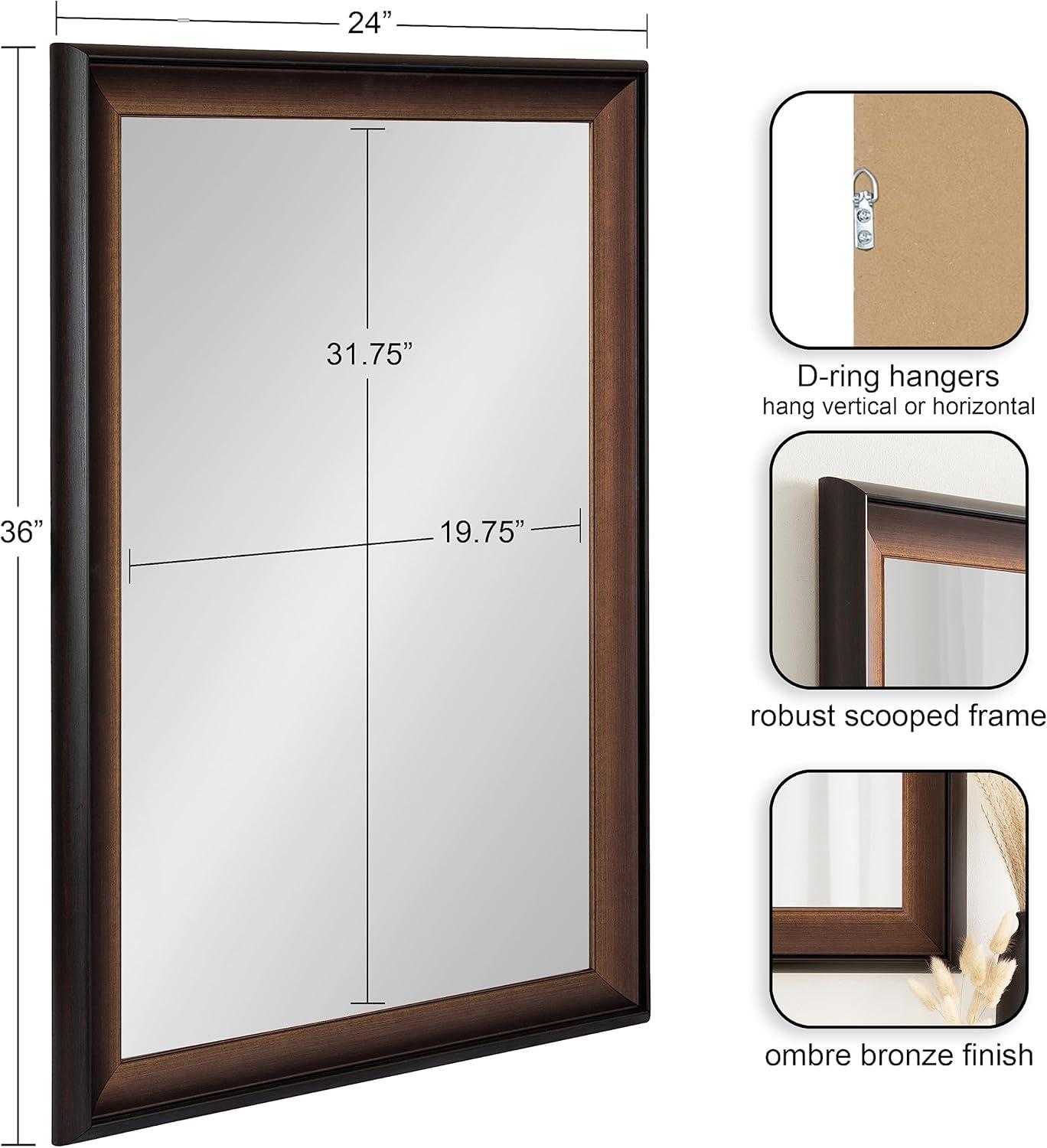 Gotley Rectangle Wall Mirror Bronze - Kate & Laurel All Things Decor