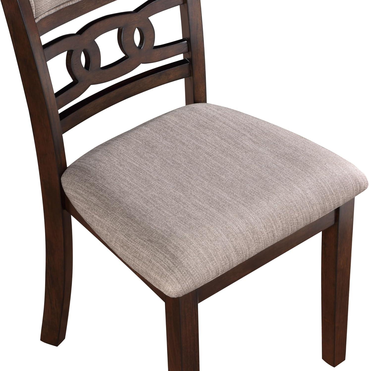 New Classic Furniture, Gia Cherry Wood Dining Chair with Fabric Seat (Set of 4)