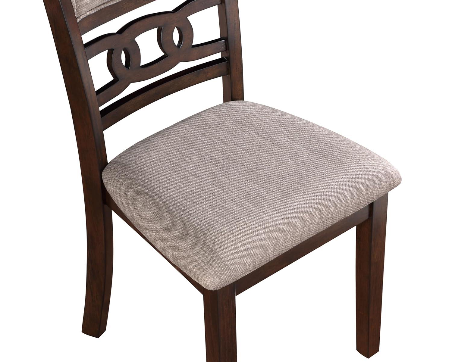 New Classic Furniture, Gia Cherry Wood Dining Chair with Fabric Seat (Set of 4)