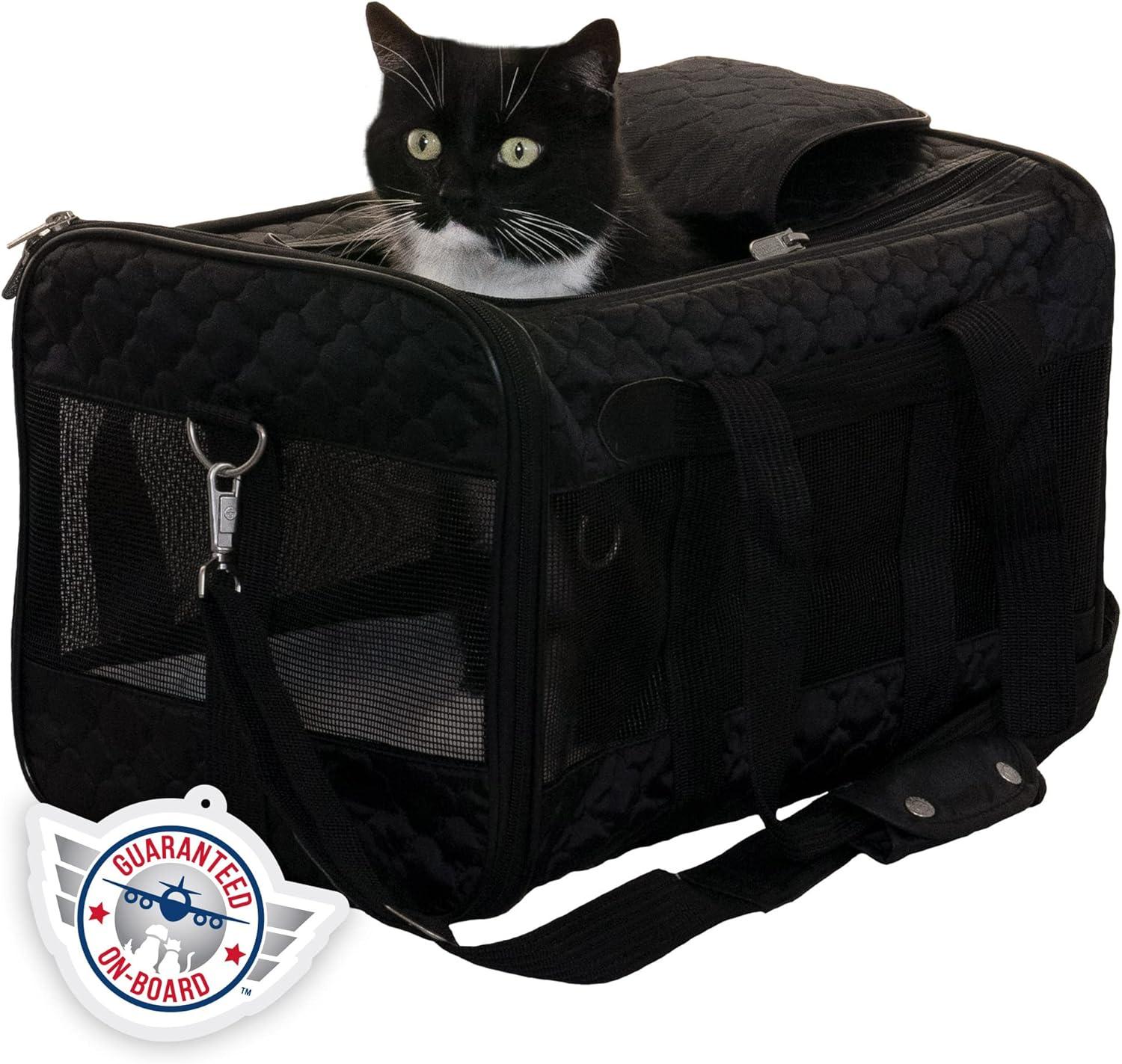Sherpa Original Deluxe Travel Pet Carrier, Airline Approved & Guaranteed On Board - Black Lattice