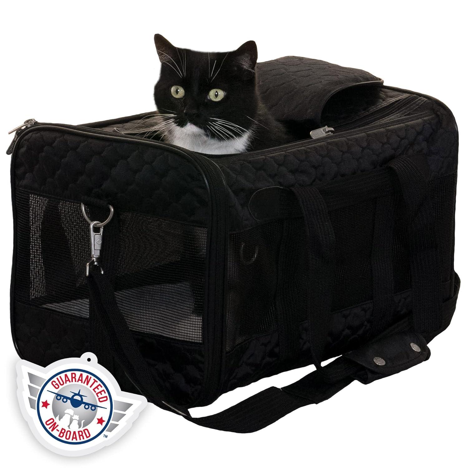 Sherpa Original Deluxe Travel Pet Carrier, Airline Approved & Guaranteed On Board - Black Lattice