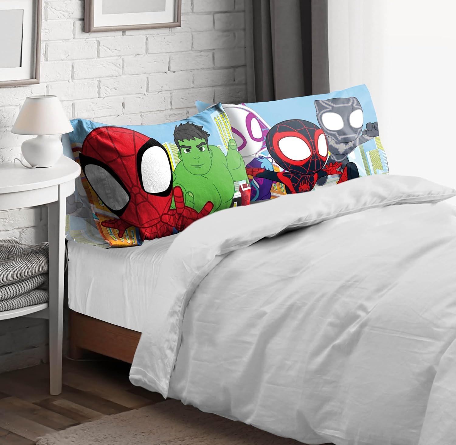 Marvel Spidey & Hulk Reversible Kids Pillowcases Set