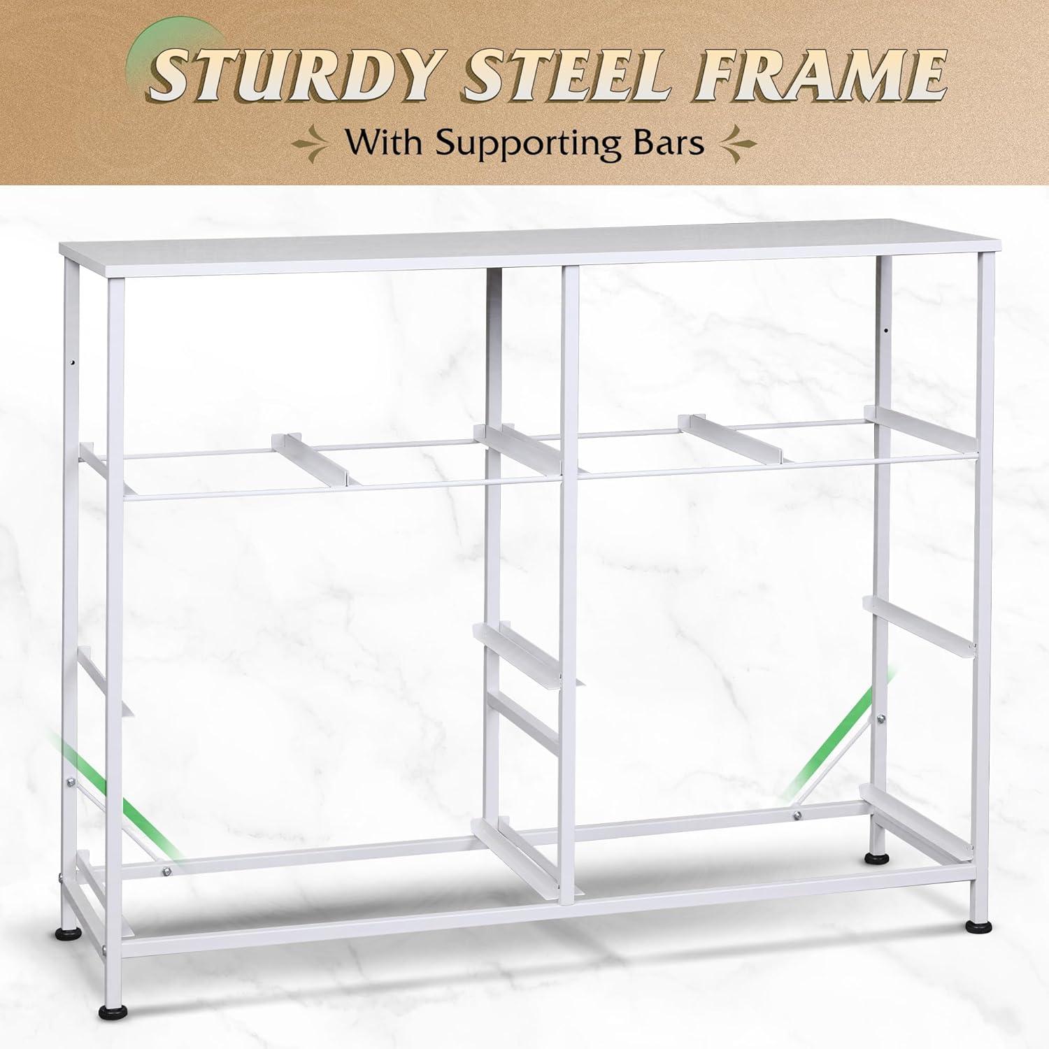 White Steel and Fabric 8-Drawer Bedroom Dresser